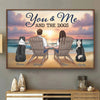 Four Paws, Two Hearts, One Family - Dog & Cat Personalized Custom Horizontal Poster - Christmas Gift For Couples, Pet Owners, Pet Lovers