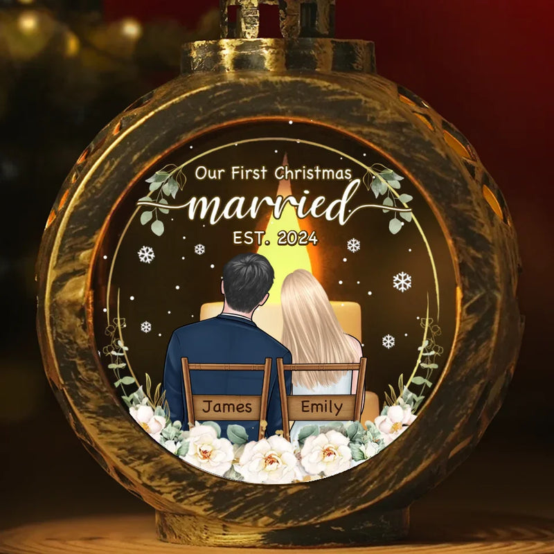 Together For Our First Christmas - Couple Personalized Custom Candlelight Lantern Ornament - Christmas Gift For Husband Wife, Anniversary, First Christmas