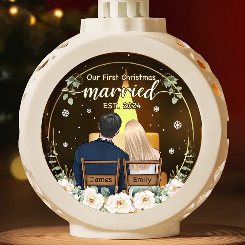 Together For Our First Christmas - Couple Personalized Custom Candlelight Lantern Ornament - Christmas Gift For Husband Wife, Anniversary, First Christmas