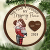 The Year I Discovered My Heart’s Missing Link - Couple Personalized Custom Ornament - Wood Custom Shaped - Christmas Gift For Husband Wife, Anniversary