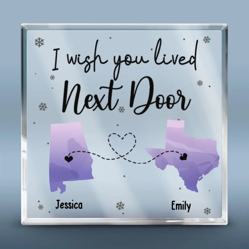 Distance Is Not Our Problem - Bestie Personalized Custom Square Shaped Acrylic Plaque - Gift For Best Friends, BFF, Sisters