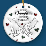 The Miracle Of A Mom Is In Her Love - Family Personalized Custom 3D Inflated Effect Printed Ornament - Ceramic Round Shaped - Christmas Gift For Mom, Daughter