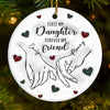 The Miracle Of A Mom Is In Her Love - Family Personalized Custom 3D Inflated Effect Printed Ornament - Ceramic Round Shaped - Christmas Gift For Mom, Daughter