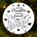 The Miracle Of A Mom Is In Her Love - Family Personalized Custom 3D Inflated Effect Printed Ornament - Ceramic Round Shaped - Christmas Gift For Mom, Daughter
