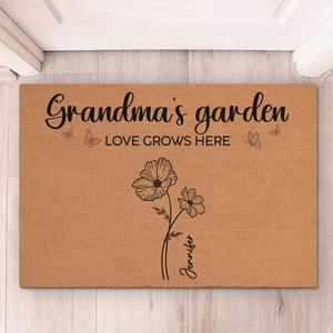 Grandma's Favorite Garden - Family Personalized Custom Home Decor Decorative Mat - Christmas Gift For Grandma, Grandkid