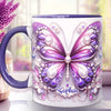 Shine Like A Butterfly - Bestie Personalized Custom 3D Inflated Effect Printed Accent Mug - Birthday Gift, Christmas Gift For Best Friends, BFF, Sisters, Mom, Daughter