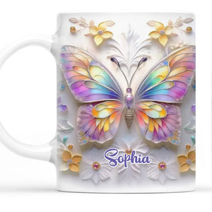 Delight In The Beauty Of Butterflies - Bestie Personalized Custom 3D Inflated Effect Printed Accent Mug - Birthday Gift, Christmas Gift For Best Friends, BFF, Sisters, Mom, Daughter