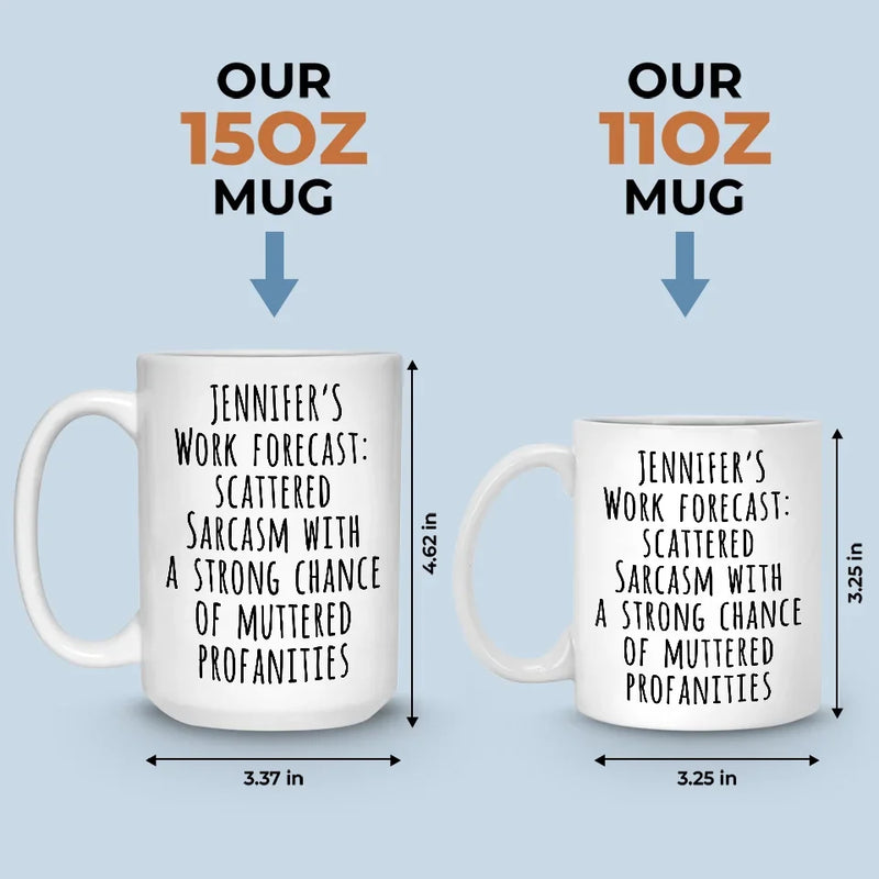 My Work Forecast - Coworker Personalized Custom Mug - Christmas Gift For Coworkers, Work Friends, Colleagues