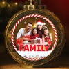 Custom Photo Family Is The Heart Of Christmas - Family Personalized Custom Candlelight Lantern Ornament - Christmas Gift For Family Members, Siblings, Brothers, Sisters