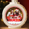 Custom Photo Family Is The Heart Of Christmas - Family Personalized Custom Candlelight Lantern Ornament - Christmas Gift For Family Members, Siblings, Brothers, Sisters