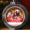 Custom Photo Family Is The Heart Of Christmas - Family Personalized Custom Candlelight Lantern Ornament - Christmas Gift For Family Members, Siblings, Brothers, Sisters