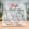 Miles Apart, But Forever Connected - Bestie Personalized Custom Square Shaped Acrylic Plaque - Gift For Best Friends, BFF, Sisters