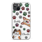 My Prints Follow Every Places You Go - Dog & Cat Personalized Custom 3D Inflated Effect Printed Clear Phone Case - Gift For Pet Owners, Pet Lovers