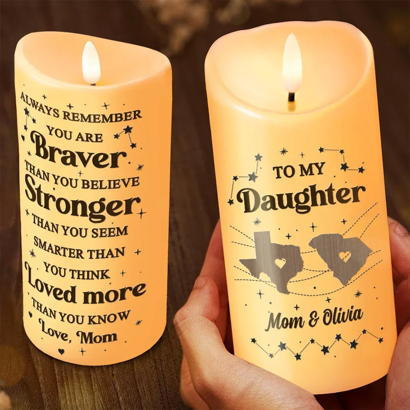 Always Remember You Are Stronger Than You Seem - Family Personalized Custom LED Candle - Christmas Gift For Mom, Daughter