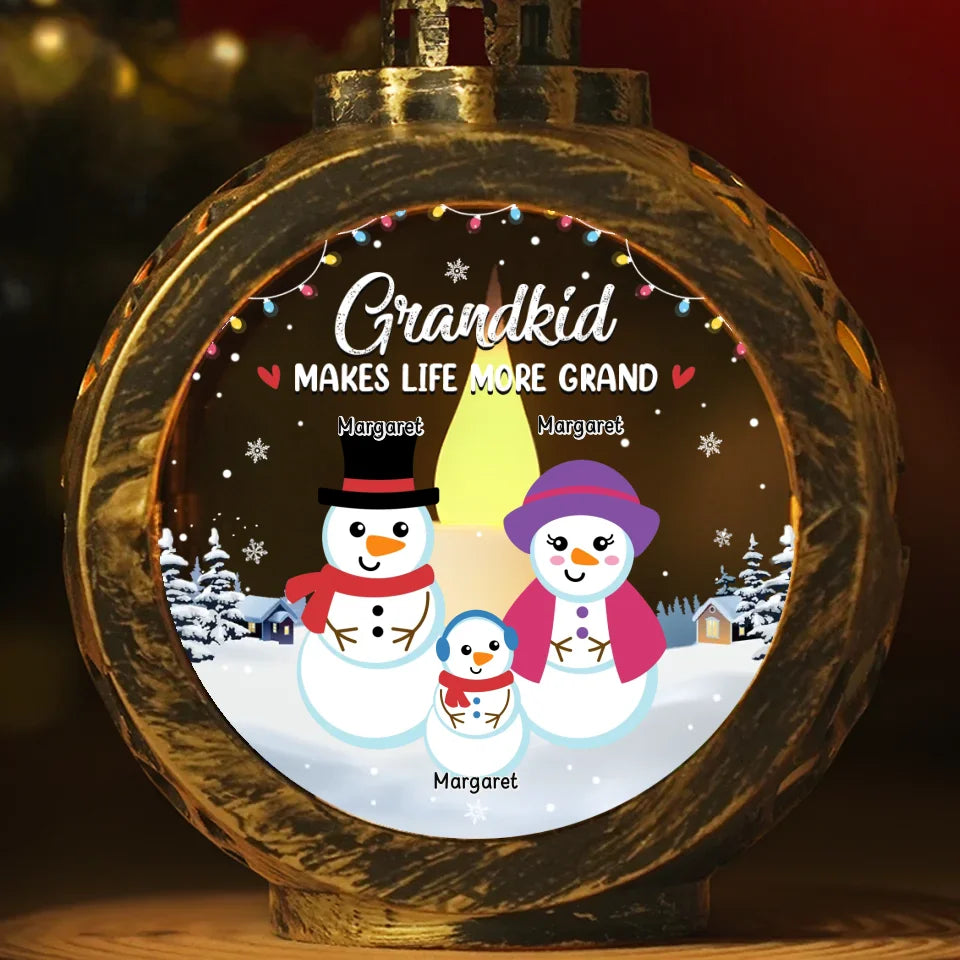 Grandchildren The Greatest Blessing Your Heart Will Ever Know - Family Personalized Custom Candlelight Lantern Ornament - Christmas Gift For Grandma, Grandpa, Grandkid