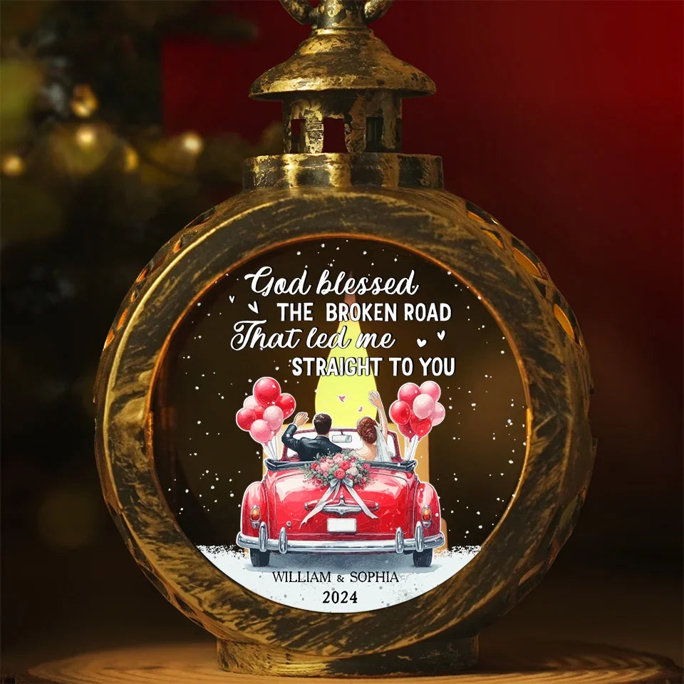 Gifts For Her Personalized Couple Moon Ornament – God Blessed