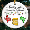 Together Forever, Never Truly Apart - Family Personalized Custom Ornament - Ceramic Round Shaped - Christmas Gift For Family Members