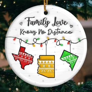 Ensemble pour toujours, jamais vraiment séparés - Ornement personnalisé pour la famille - Forme ronde en céramique - Cadeau de Noël pour les membres de la famille