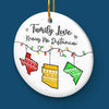 Long Distance Together Forever, Never Truly Apart - Family Personalized Custom Ornament - Ceramic Round Shaped - Christmas Gift For Family Members