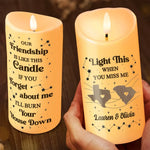 Custom Name Funny Friendship Gifts for Best Friends - Personalized LED Candle