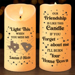 Custom Name Funny Friendship Gifts for Best Friends - Personalized LED Candle