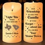 Custom Name Funny Friendship Gifts for Best Friends - Personalized LED Candle