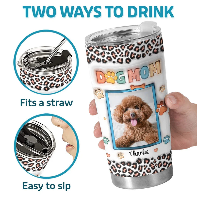 Custom Photo Furry Faces Make Every Moment More Joyful - Dog & Cat Personalized Custom 3D Inflated Effect Printed Tumbler - Christmas Gift For Pet Owners, Pet Lovers
