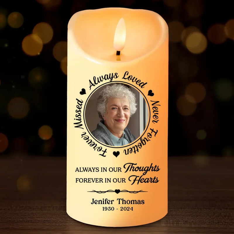 Custom Photo We Miss You And Love You Always - Memorial Personalized Custom LED Candle - New Arrival, Christmas Gift, Sympathy Gift For Family Members AMZ