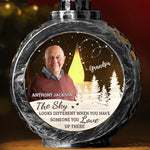 Custom Photo The Sky Looks Different When You Have Someone You Love Up There - Memorial Personalized Custom Candlelight Lantern Ornament - Sympathy Gift, Christmas Gift For Family Members