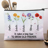 Together, We’re A Wildflower Field - Bestie Personalized Custom Cosmetic Bag - Gift For Best Friends, BFF, Sisters