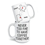 Custom Long Distance Mug - Personalized Best Friend Christmas Birthday Gifts For Women, Besties, Sisters, BFF - Cherishing Moments With Besties This Holiday
