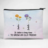 Together, We’re A Wildflower Field - Bestie Personalized Custom Cosmetic Bag - Gift For Best Friends, BFF, Sisters