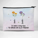 Together, We’re A Wildflower Field - Bestie Personalized Custom Cosmetic Bag - Gift For Best Friends, BFF, Sisters