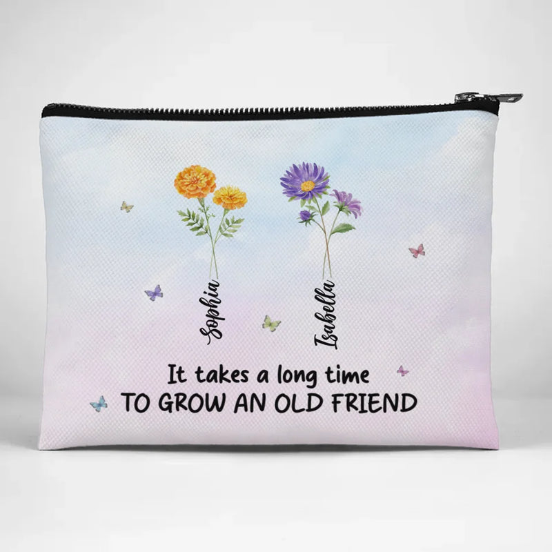 Together, We’re A Wildflower Field - Bestie Personalized Custom Cosmetic Bag - Gift For Best Friends, BFF, Sisters