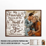 Custom Photo My Favorite Place To Be Is By Your Side - Couple Personalized Custom Car Visor Clip - Christmas Gift For Husband Wife, Anniversary