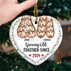 I Want To Grow Old With You - Couple Personalized Custom 3D Inflated Effect Printed Ornament - Ceramic Heart Shaped - Christmas Gift For Husband Wife, Anniversary
