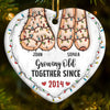 I Want To Grow Old With You - Couple Personalized Custom 3D Inflated Effect Printed Ornament - Ceramic Heart Shaped - Christmas Gift For Husband Wife, Anniversary