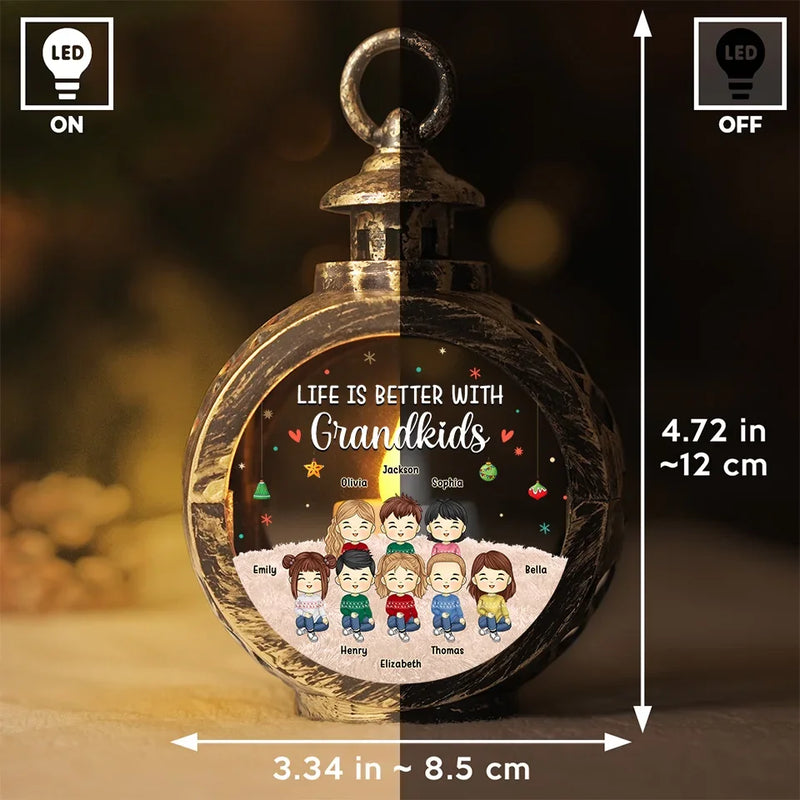 Christmas Keeps Us All Sticking Together - Family Personalized Custom Candlelight Lantern Ornament - Christmas Gift For Grandma, Grandpa, Grandkid