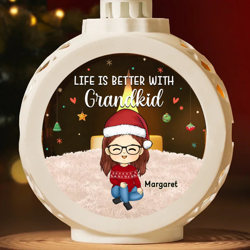 Christmas Keeps Us All Sticking Together - Family Personalized Custom Candlelight Lantern Ornament - Christmas Gift For Grandma, Grandpa, Grandkid