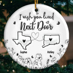 Custom Name Long Distance Friendship Christmas Gifts - Personalized Ceramic Ornament