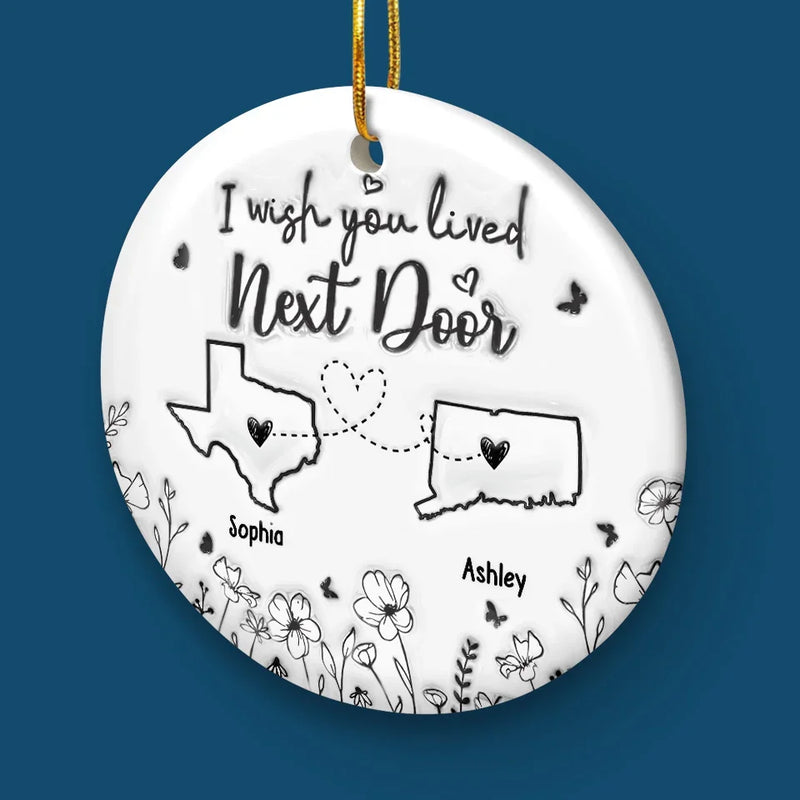 True Friendship Can Bridge Any Gap Between Us - Bestie Personalized Custom 3D Inflated Effect Printed Ornament - Ceramic Round Shaped - Christmas Gift For Best Friends, BFF, Sisters