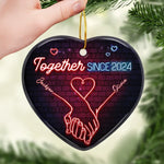 Custom Name Romantic Couple Christmas Gifts - Personalized Ceramic Ornament