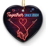 Custom Name Romantic Couple Christmas Gifts - Personalized Ceramic Ornament