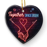 Custom Name Romantic Couple Christmas Gifts - Personalized Ceramic Ornament