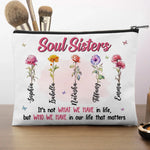 Friends Are Like Flowers, They Brighten Our Days - Bestie Personalized Custom Cosmetic Bag - Gift For Best Friends, BFF, Sisters