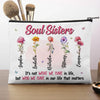 Friends Are Like Flowers, They Brighten Our Days - Bestie Personalized Custom Cosmetic Bag - Gift For Best Friends, BFF, Sisters
