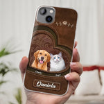 Custom Photo Wagging Tails And Holiday Tales - Dog & Cat Personalized Custom Clear Phone Case - Christmas Gift For Pet Owners, Pet Lovers