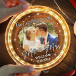 Custom Photo First Christmas Gifts for Couples - Personalized LED Pendant Light Ornament