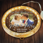 Custom Photo First Christmas Gifts for Couples - Personalized LED Pendant Light Ornament