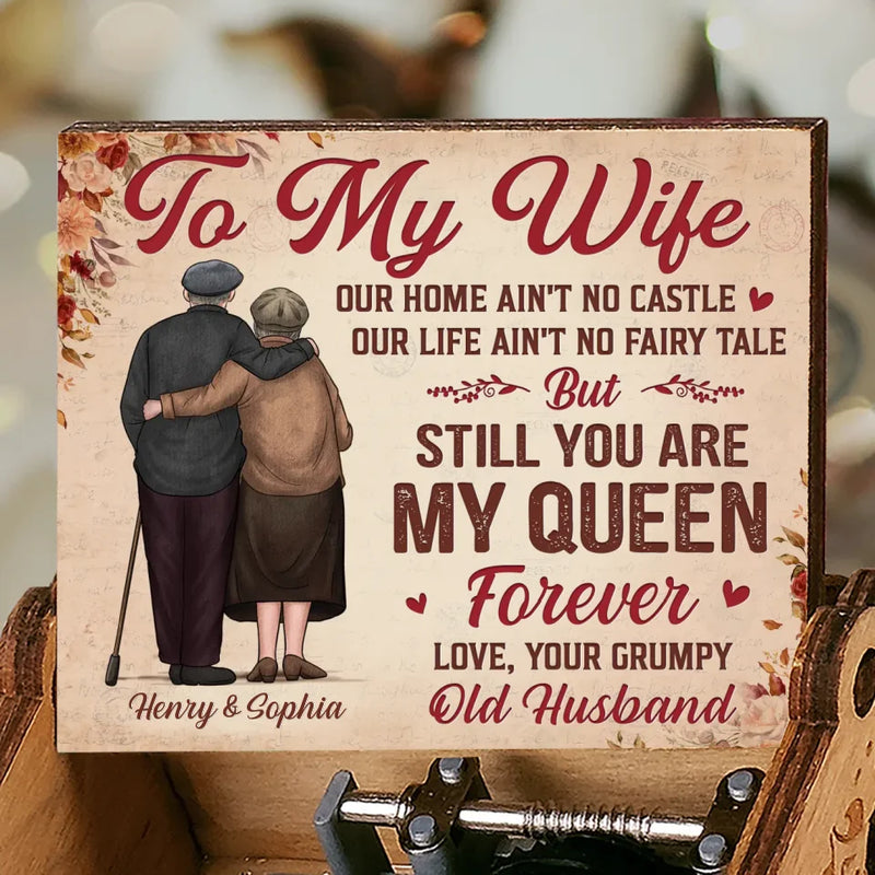 Your Smile Makes Me Smile - Couple Personalized Custom Music Box - Christmas Gift For Husband Wife, Anniversary